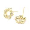 Brass Micro Pave Clear Cubic Zirconia Stud Earrings for Women EJEW-S217-E05-2