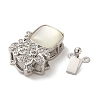 Brass Micro Pave Clear Cubic Zirconia Box Clasps KK-A227-24P-2