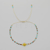 Smiling Face Glass Seed Bead Braided Bracelets for Women EQ4950-3-1