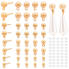 40Pcs 4 Size Rack Plating Brass Ball Stud Earring Post KK-BC0009-94-1