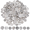 160Pcs 8 Styles Tibetan Style Alloy Beads FIND-PA0001-65B-1