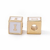 Rack Plating Brass Enamel Beads KK-B060-04G-04I-1
