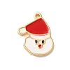 Christmas Brass Enamel Pendants KK-P278-01B-G-1