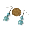 Starfish & Tortoise Synthetic Turquoise Beaded Stretch Bracelets & Dangle Earrings Kits SJEW-JS01311-02-6