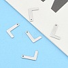 304 Stainless Steel Letter Charms X-STAS-O072-L-6