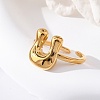 304 Stainless Steel Open Cuff Rings for Women RJEW-M060-01G-21-3