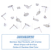 80Pcs 4 Style 304 Stainless Steel Stud Earring Findings STAS-DC0009-96-4