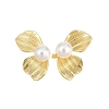 Leaf Brass Stud Earrings EJEW-D351-02G-1