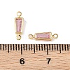 SHEGRACE Brass Pave Cubic Zirconia Trapezoid Connector Charms XGRQ2O654-444B-G-3