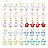 100Pcs 10 Colors Transparent Glass Star Charms PALLOY-TAC0266-2