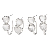 Valentine's Day Heart Natural Quartz Crystal Stud Earrings EJEW-T053-01P-08-4