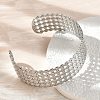 Hollow Out 304 Stainless Steel Cuff Bangles for Women BJEW-Z096-01P-3