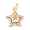 Brass Cubic Zirconia Charms ZIRC-C022-07G-1