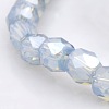 Pearl Luster Plated Imitation Opalite Glass Faceted Drum Beads Strands GLAA-A032-6mm-PL14-1
