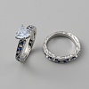 2Pcs 2 Style Cubic Zirconia Heart Finger Rings RJEW-WH0016-02P-03-3