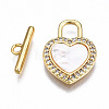 Brass Micro Pave Clear Cubic Zirconia Toggle Clasps KK-T063-89G-NF-3