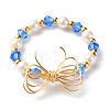 Imitate Austrian Crystal Bicone Glass Beaded Finger Rings X1-RJEW-TA00003-04-8