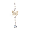 Butterfly Brass Pendant Decorations HJEW-TA00131-01-1