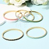 304 Stainless Steel Enamel  Bangles BJEW-D408-36G-3
