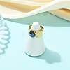 Paua Shell Round 304 Stainless Steel Cuff Open Rings for Women RJEW-JR01070-2