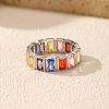 925 Sterling Silver Micro Pave Colorful Cubic Zirconia Finger Rings FS-WGC9F63-20-2