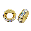 Brass Rhinestone Spacer Beads RB-A020-7mm-28G-1