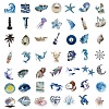 50Pcs Ocean Theme PVC Plastic Sticker PW-WG4D5D9-01-5