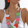Bohemian Ethnic Style Wood Beaded Multilayer Necklaces & Dangle Earrings Sets WG82ABA-02-1