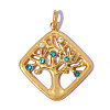 304 Stainless Steel with Sapphire Rhinestone Pendants RB-OY001-36G-1