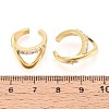 Brass Pave Clear Cubic Zirconia Cuff Earrings EJEW-T049-04G-3