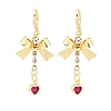 Bowknot Brass Micro Pave Cubic Zirconia Leverback Earrings EJEW-H182-02G-4