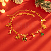 Alloy Enamel Gingerbread Man Christmas Tree Snowflake Pendant Iron Paperclip Chain Necklaces for Women FS-WG51005-01-2
