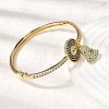 Bell Brass Micro Pave Cubic Zirconia Hinged Bangles BJEW-K274-14G-2
