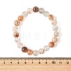 Natural Rutilated Quartz Round Beaded Stretch Bracelets BJEW-JB14341-01-4