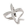 Brass Micro Pave Cubic Zirconia Rings RJEW-R141-01P-2