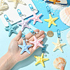 8Pcs Opaque Resin Starfish Pendant Decorations HJEW-YW00267-3