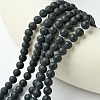 Dyed & Heated Natural Black Agate Beads Strands G-P088-14-6mm-1