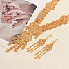 Luxury Vintage Alloy Heart Hollow Tassel Earrings & Necklaces Set for Women Wedding Party Dress HJ0822-1