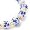 Blue and White Handmade Porcelain Beads Sracelets for Women BJEW-JB12972-4