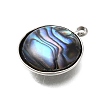 304 Stainless Steel Pave Natural Paua Shell Pendants STAS-Z125-01E-P-2