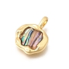 Natural Paua Shell Pendants KK-D255-11G-2