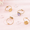 8Pcs 304 Stainless Steel Open Cuff Ring Component STAS-BBC0010-40G-7