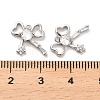 Brass Micro Pave Clear Cubic Zirconia Charms KK-C054-19P-3