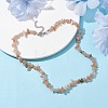 Natural Sunstone Chip Beaded Necklace NJEW-JN04615-05-2