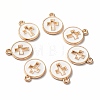 Light Gold Plated Alloy Enamel Pendants ENAM-R136-18A-2