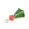 Christmas Tree Dyed & Heated Glass Pendants PALLOY-JF04391-4