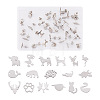 16 Pairs 16 Style Crocodiles & Dog & Swan & Hedgehog & Dinosaur & Bird 304 Stainless Steel Stud Earrings EJEW-CF0001-02P-1