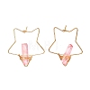 Electroplated Natural Quartz Wire Wrapped Earrings for Girl Women EJEW-JE04648-01-3