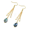 Shell Pearl & Abalone Shell/Paua Shell Dangle Earrings for Women EJEW-JE07328-6