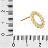 Brass Micro Pave Cubic Zirconia Stud Earring Findings with Loops CU-CBA1682-04G-3